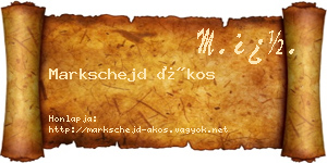 Markschejd Ákos névjegykártya
